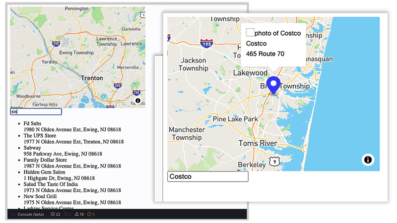 Local search map